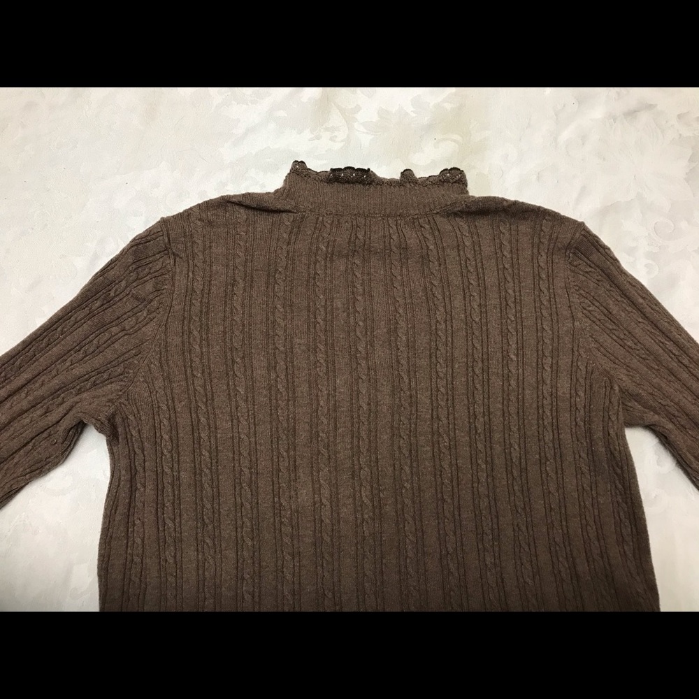 Eddie Bauer Sweater Ribbed Coiled Rope Knit Ruffle - Picture 9 of 9